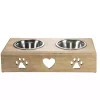 Kirklands Home Pet Dishes & Canisters|Mango Wood Heart Cutout Dog Bowl