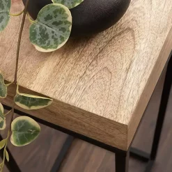 Kirklands Home Accent & End Tables|Mango Wood Tabletop Square Side Table Tan