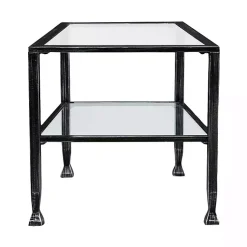 Kirklands Home Coffee Tables|Mara Glass and Metal Coffee Table Black