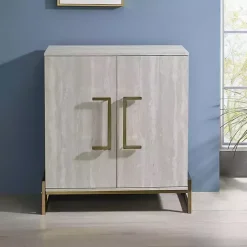 Kirklands Home Cabinets & Sideboards|Marble Finish Gold Handle Storage Cabinet