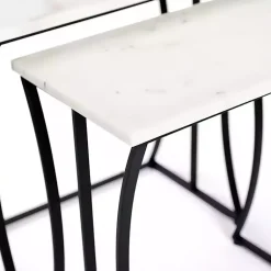 Kirklands Home Accent & End Tables|Marble Nesting Accent Tables, Set of 2 White