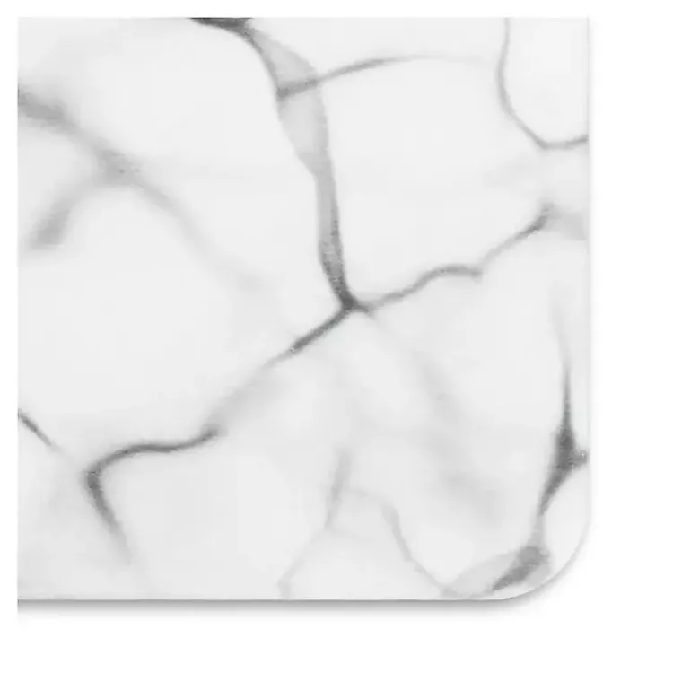 Kirklands Home Bathroom Rugs|Marble Stone Bath Mat White