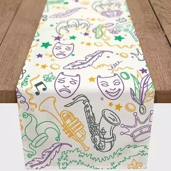 Hot Mardi Gras Party Table Runner, 90 in. Mardi Gras Decorations