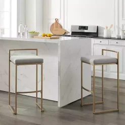Kirklands Home Bar Stools & Counter Height Stools|Marley and Gold Bar Stools, Set of 2 Gray