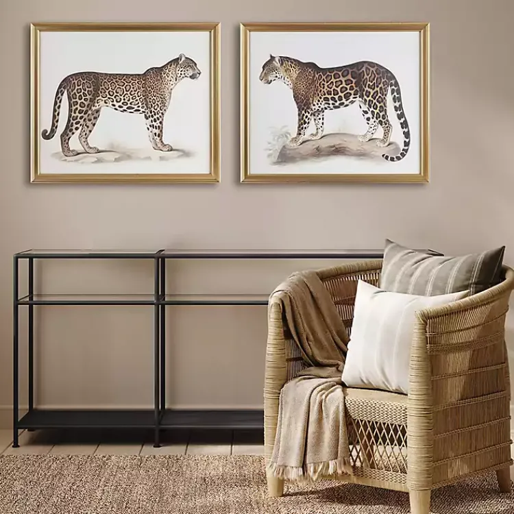 Kirklands Home Framed Art|Martha Stewart Cheetahs Framed Wall Art, Set of 2
