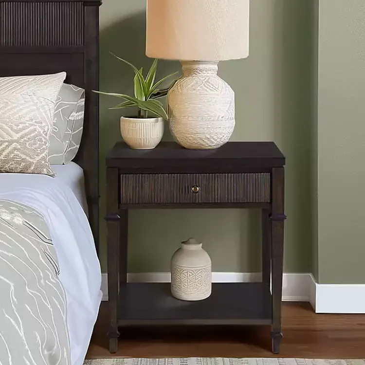 Kirklands Home Nightstands|Martha Stewart Dark Wood Nightstand Brown