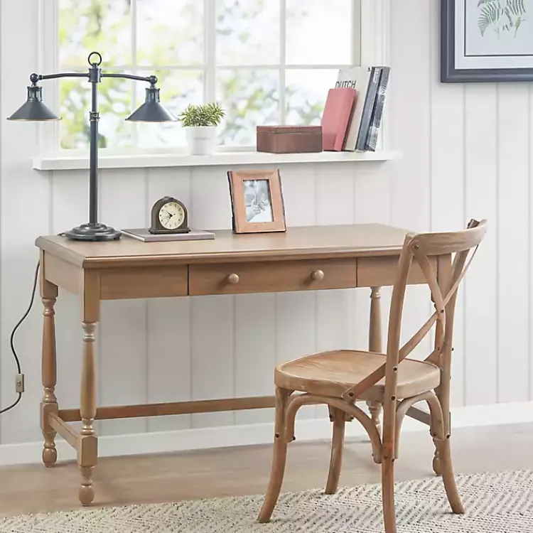 Kirklands Home Office Furniture|Martha Stewart Natural Wood Turned Legs Desk