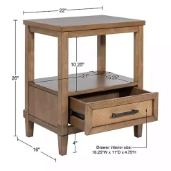 Kirklands Home Nightstands|Martha Stewart Toasted Almond Wood Nightsd Tan
