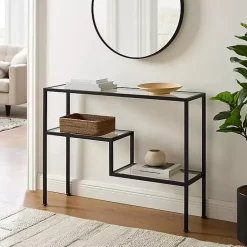 Kirklands Home Console Tables|Matte Multi Level Console Table Black
