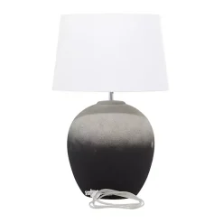 Kirklands Home Table Lamps|Matte Black Ombre Textured Table Lamp, 23 in. White