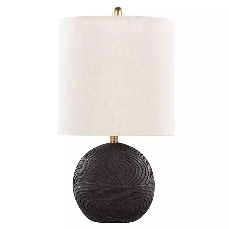 Kirklands Home Table Lamps|Matte Black Round Kona Table Lamps, Set of 2 Tan