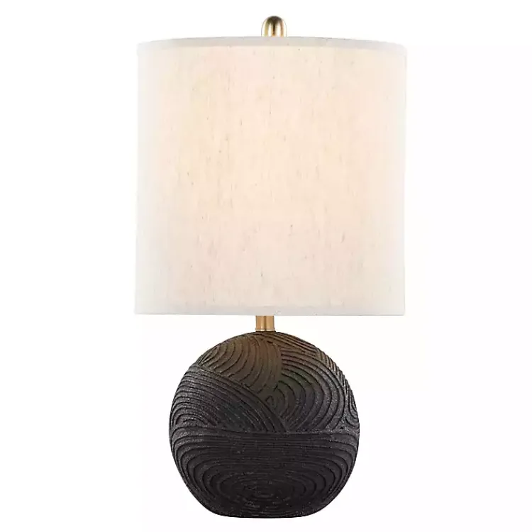 Kirklands Home Table Lamps|Matte Black Round Kona Table Lamps, Set of 2 Tan