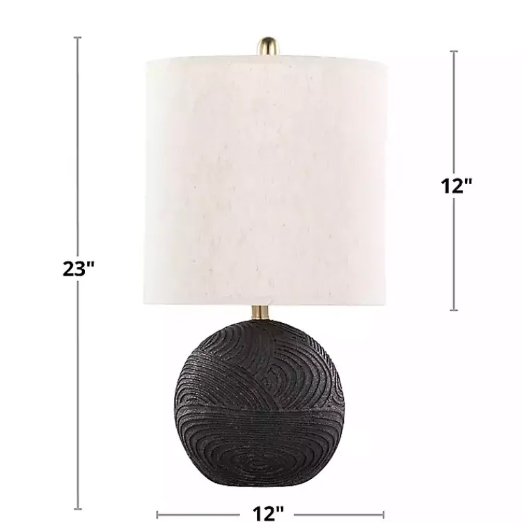 Kirklands Home Table Lamps|Matte Black Round Kona Table Lamps, Set of 2 Tan