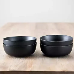 Kirklands Home Dinnerware|Matte Simple Things Cereal Bowls, Set of 4 Black