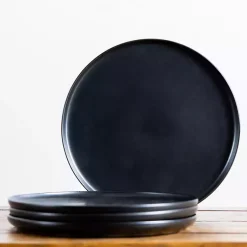 Kirklands Home Dinnerware|Matte Simple Things Dinner Plates, Set of 4 Black