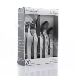 Kirklands Home Flatware & Cutlery|Matte Black Steel Diagonal 20-pc. Flatware Set