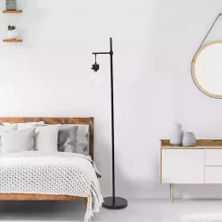 Kirklands Home Floor Lamps|Matte Black Stephen Floor Lamp Clear