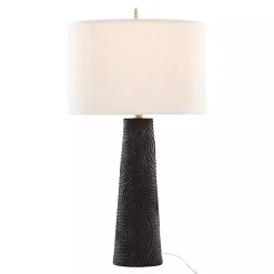 Kirklands Home Table Lamps|Matte Black Tapered Kona Table Lamps, Set of 2 Tan