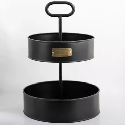 Kirklands Home Kitchen Storage|Matte 2-Tier Coffee Basket Black