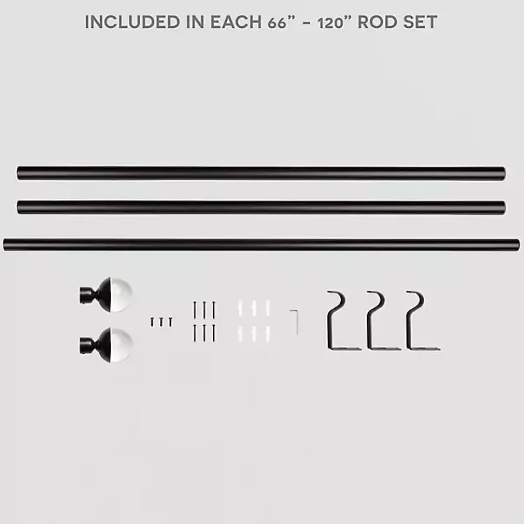 Kirklands Home Curtain Rods & Hardware|Matte Bronze Eleanor Curtain Rod Set, 120 in.