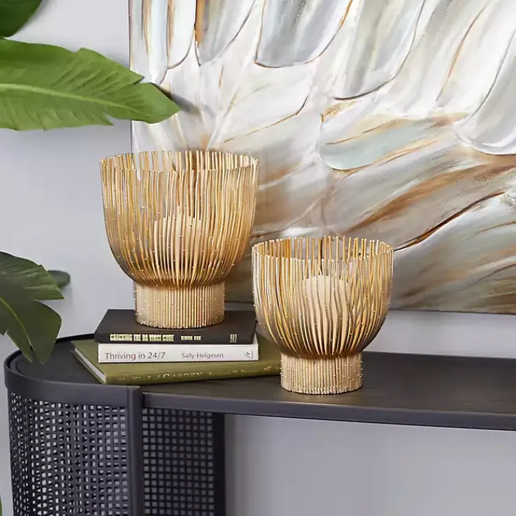 Sale Matte Straws 2-pc. Votive Candle Holder Set Candle Holders