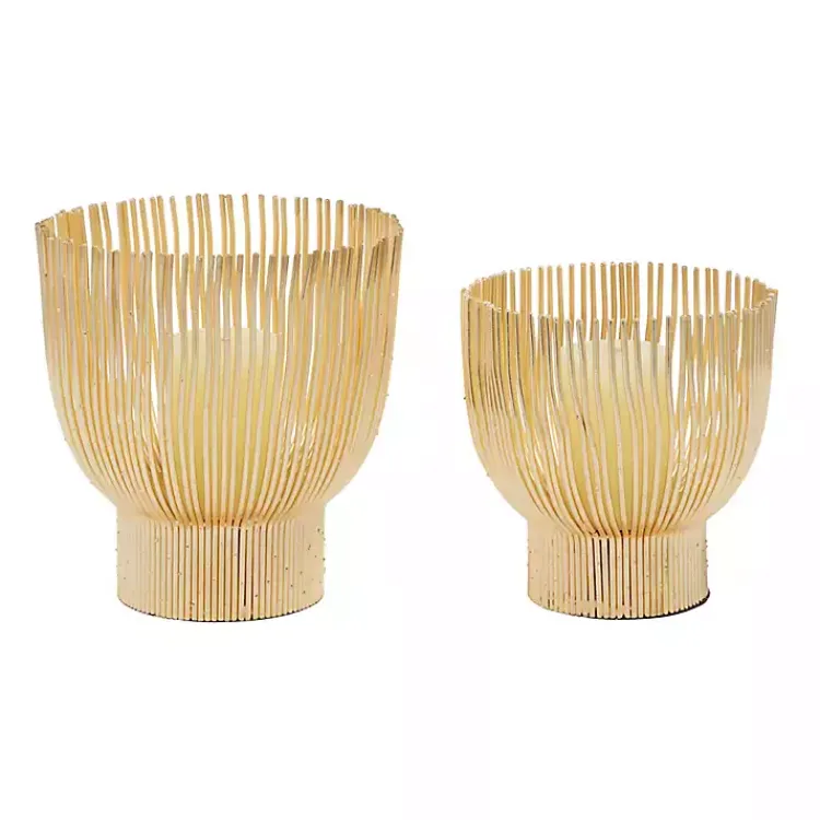 Sale Matte Straws 2-pc. Votive Candle Holder Set Candle Holders