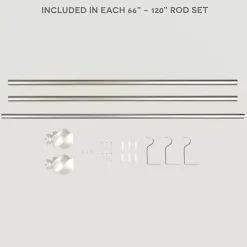 Kirklands Home Curtain Rods & Hardware|Matte Silver Modern Twist Curtain Rod, 120 in.