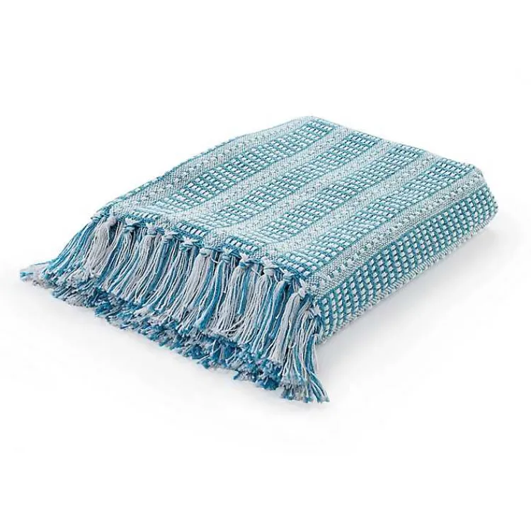 Discount Maui Striped Fringe Throw Blankets & Throws