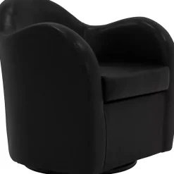 Kirklands Home Accent Chairs|Max Faux Leather Swivel Club Accent Chair Black