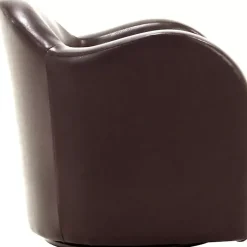 Kirklands Home Accent Chairs|Max Faux Leather Swivel Club Accent Chair Brown