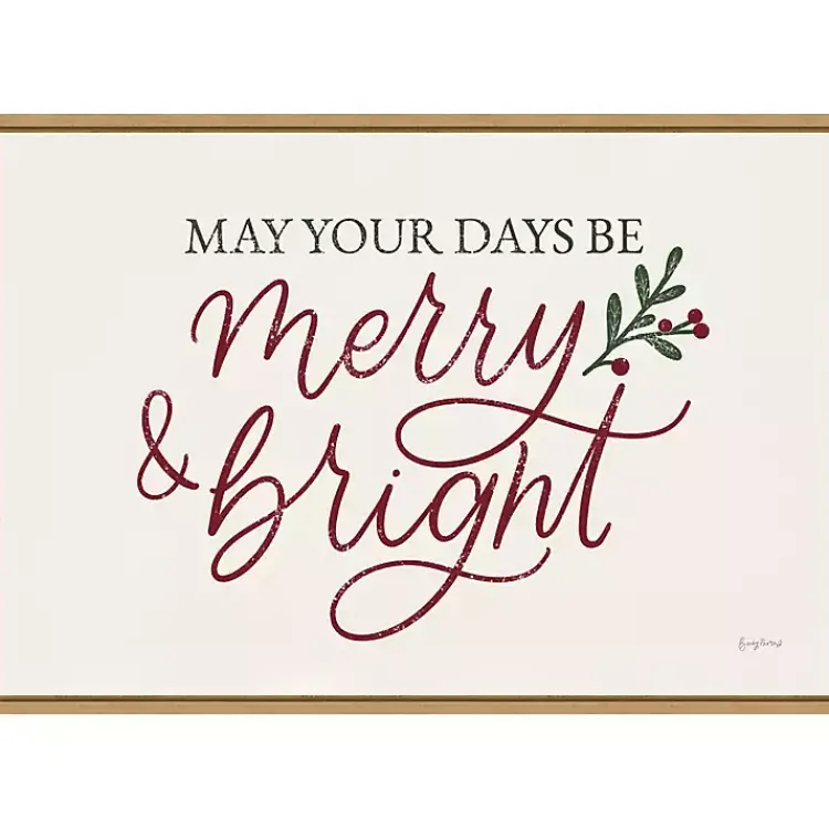 Hot May Your Days Be Merry Framed Canvas Art Print Christmas Art & Wall Decor