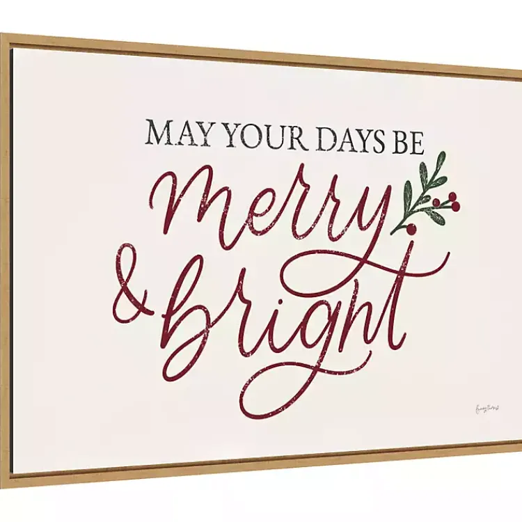 Hot May Your Days Be Merry Framed Canvas Art Print Christmas Art & Wall Decor