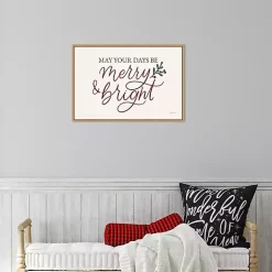 Hot May Your Days Be Merry Framed Canvas Art Print Christmas Art & Wall Decor