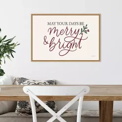 Hot May Your Days Be Merry Framed Canvas Art Print Christmas Art & Wall Decor
