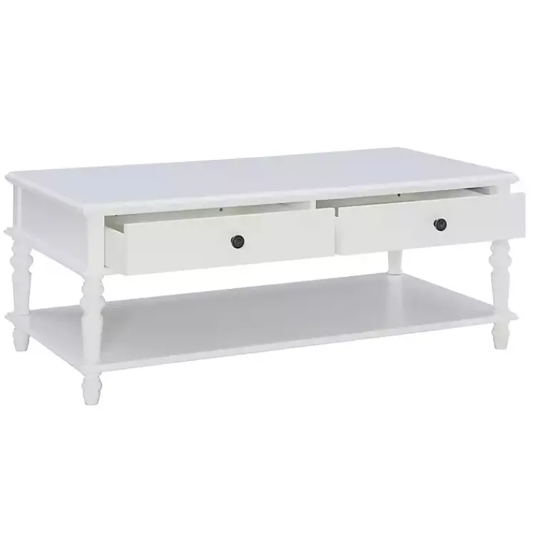 Kirklands Home Coffee Tables|McGhie 2-Drawer Coffee Table White