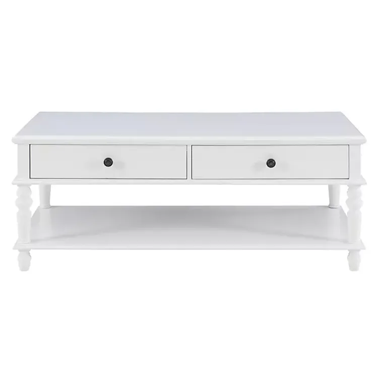 Kirklands Home Coffee Tables|McGhie 2-Drawer Coffee Table White