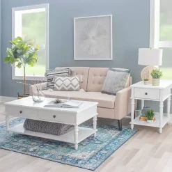 Kirklands Home Coffee Tables|McGhie 2-Drawer Coffee Table White