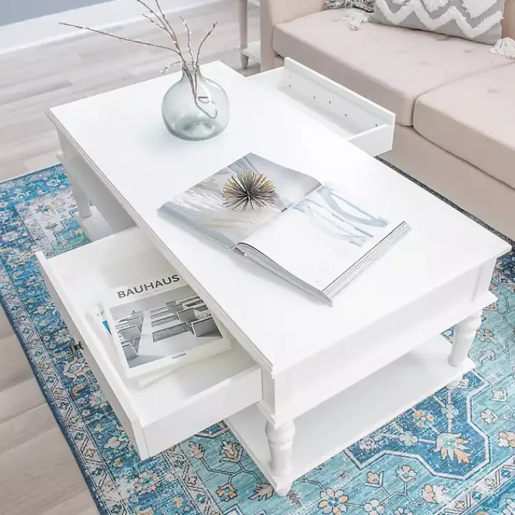 Kirklands Home Coffee Tables|McGhie 2-Drawer Coffee Table White