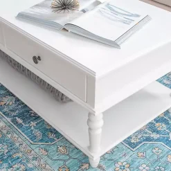 Kirklands Home Coffee Tables|McGhie 2-Drawer Coffee Table White