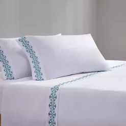 Kirklands Home Bed Sheets|Medallion Hem Microfiber 4-pc. Full Sheet Set