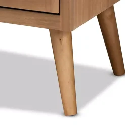 Kirklands Home Cabinets & Sideboards|Medium Oak Rattan 2-Door Cabinet