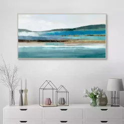 Kirklands Home Canvas Art|Memories of Framed Canvas Art Print Blue