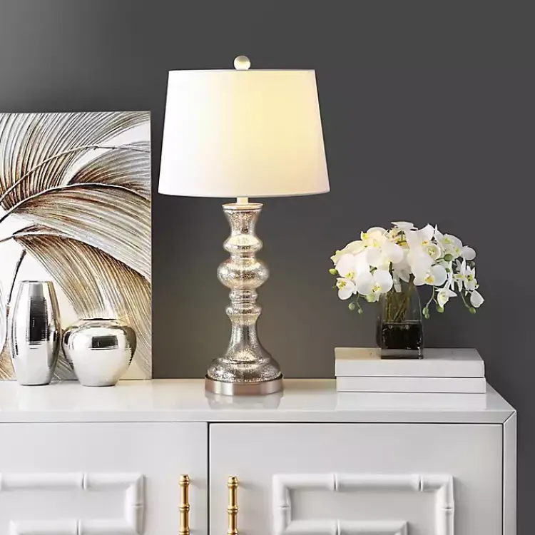 Kirklands Home Table Lamps|Mercury Glass Jaiden Table Lamp White