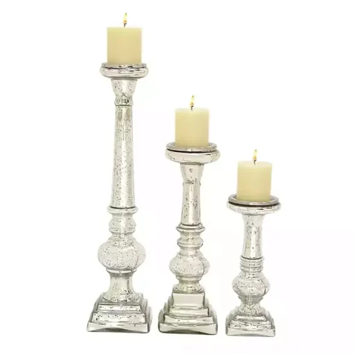 Online Mercury Glass Candle Holders, Set of 3 Candle Holders