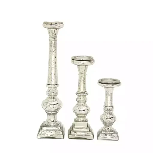 Online Mercury Glass Candle Holders, Set of 3 Candle Holders