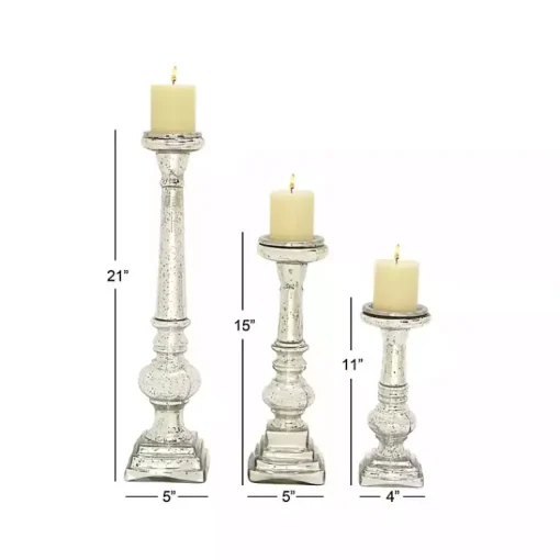 Online Mercury Glass Candle Holders, Set of 3 Candle Holders