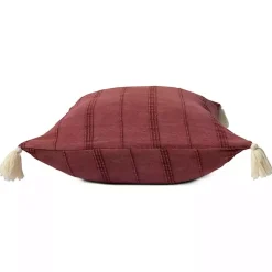 Outlet Merlot Striped Organic Cotton Throw Pillow Pillows