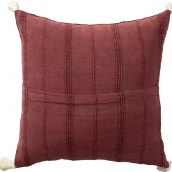 Outlet Merlot Striped Organic Cotton Throw Pillow Pillows