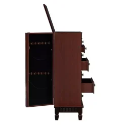 Kirklands Home Dressers & Chests|Merlot Wood 7-Drawer Joslyn Jewelry Armoire Brown