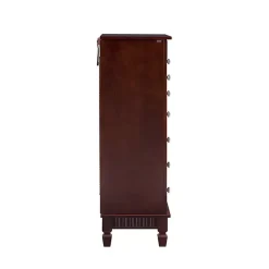 Kirklands Home Dressers & Chests|Merlot Wood 7-Drawer Joslyn Jewelry Armoire Brown